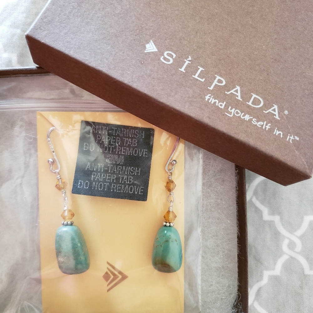 Retired Silpada turquoise drop earrings